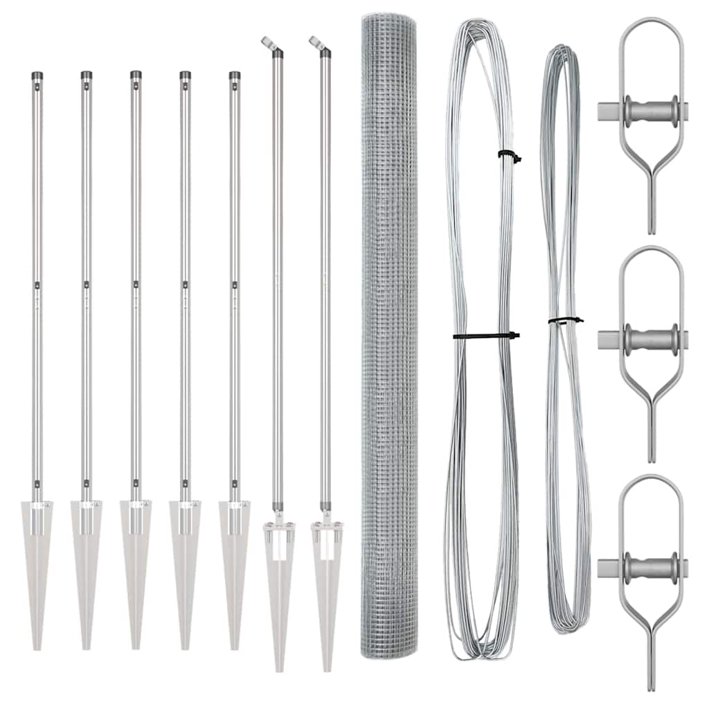 Welded Wire Fence with Spikes 10 x 1.6 m Galvanised Steel Mesh