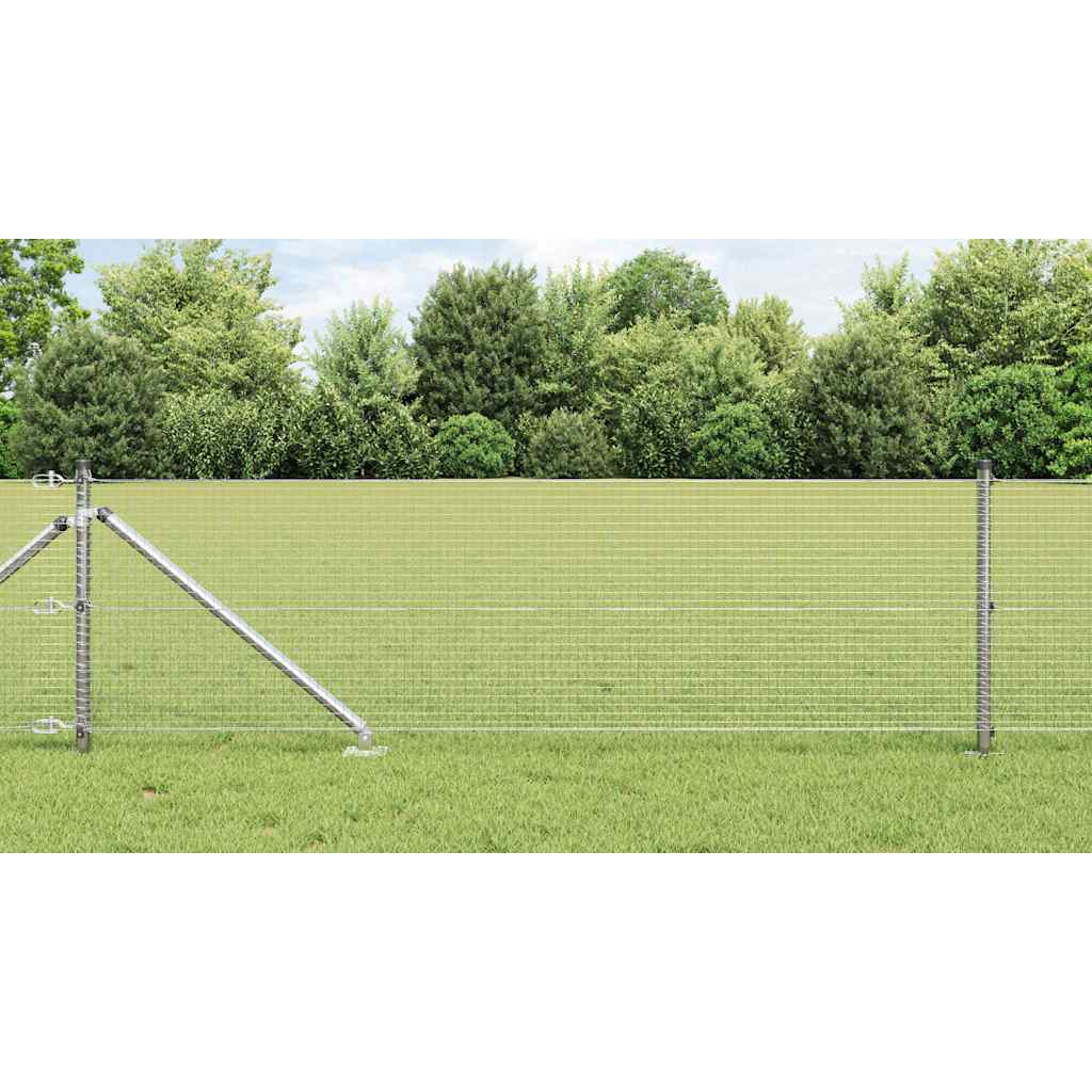 Welded Wire Fence with Spikes 25 x 0.8 m Galvanised Steel Mesh