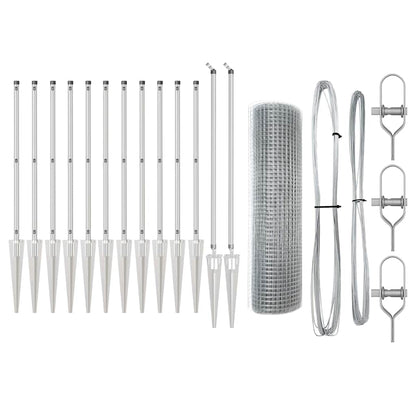 Welded Wire Fence with Spikes 25 x 1 m Galvanised Steel Silver