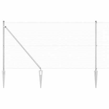 Welded Wire Fence with Spikes 25 x 1 m Galvanised Steel Silver