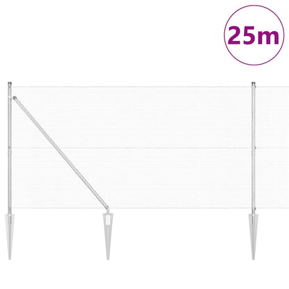 Welded Wire Fence with Spikes 25 x 1.2 m Galvanised Steel Mesh