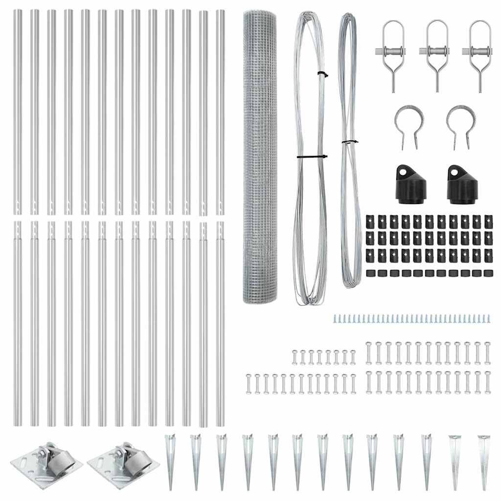 Welded Wire Fence with Spikes 25 x 1.2 m Galvanised Steel Mesh