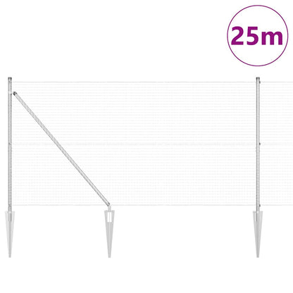 Welded Wire Fence with Spikes 25 x 1.4 m Galvanised Steel Mesh