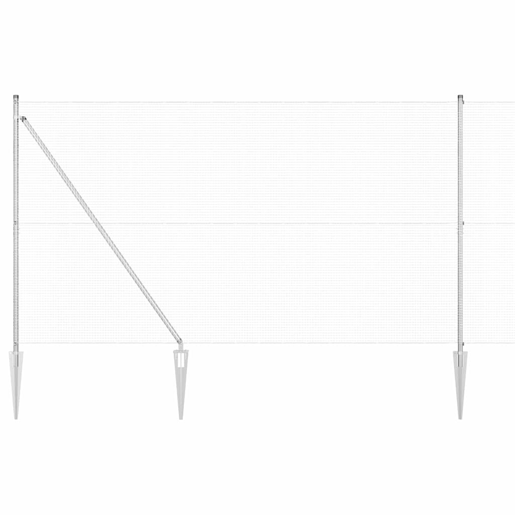 Welded Wire Fence with Spikes 25 x 1.5 m Galvanised Steel Mesh