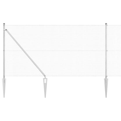 Welded Wire Fence with Spikes 50 x 1 m Galvanised Steel Silver