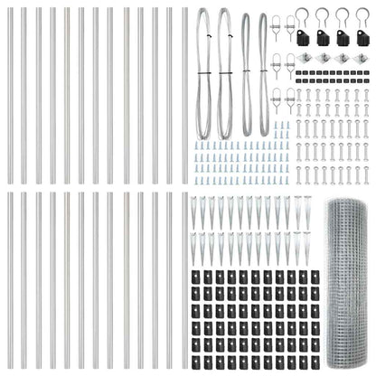 Welded Wire Fence with Spikes Steel Silver Mesh