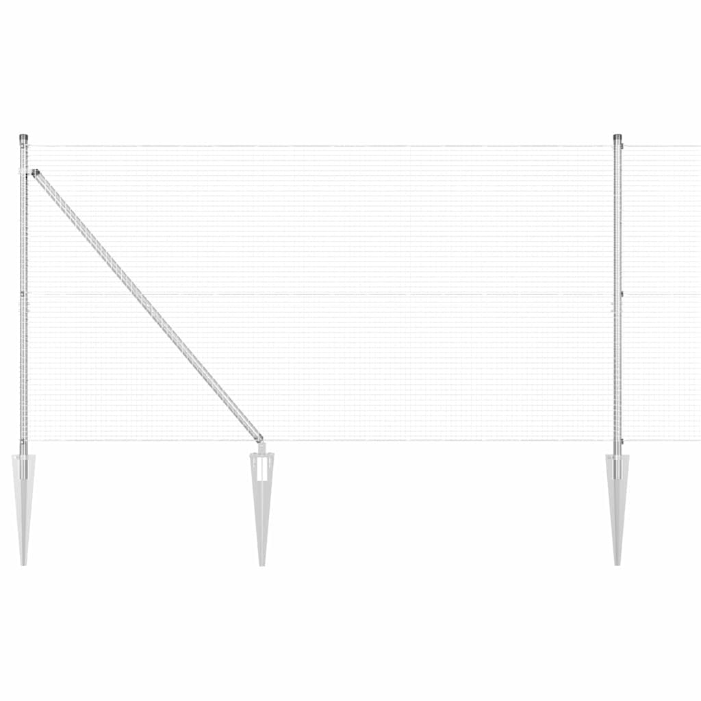 Welded Wire Fence with Spikes 50 x 1.2 m Galvanised Steel Mesh