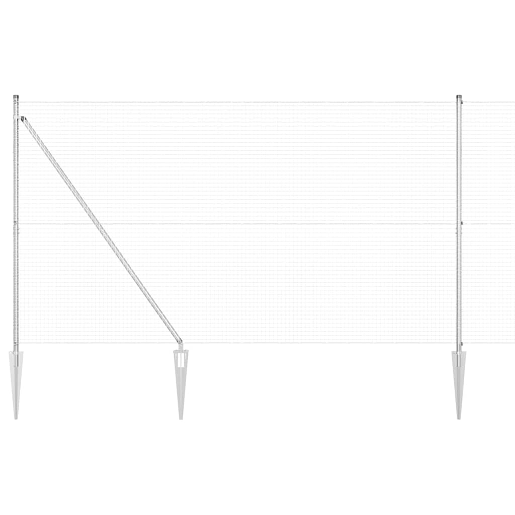 Welded Wire Fence with Spikes 50 x 1.5 m Galvanised Steel Mesh