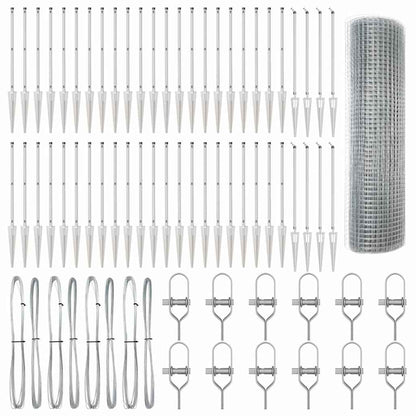 Welded Wire Fence with Spikes 100 x 1 m Galvanised Steel Silver