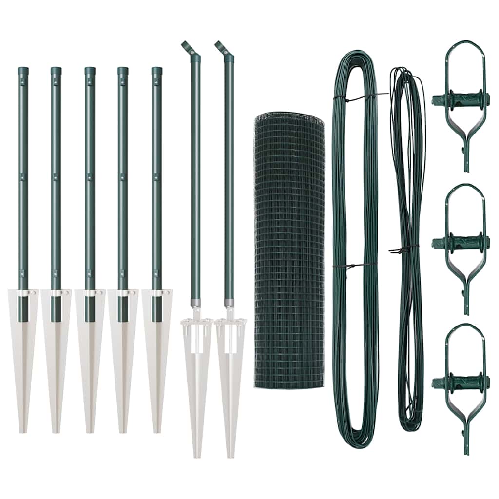 Welded Wire Fence with Spikes 10 x 0.4 m PVC-coated Steel Green