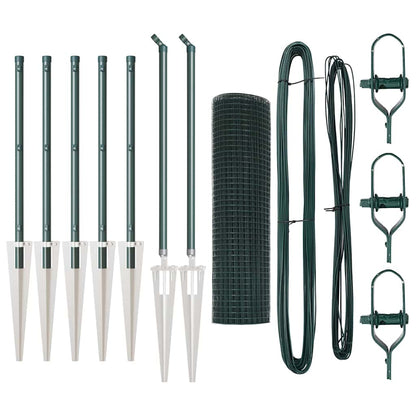 Welded Wire Fence with Spikes 10 x 0.5 m PVC-coated Steel Green