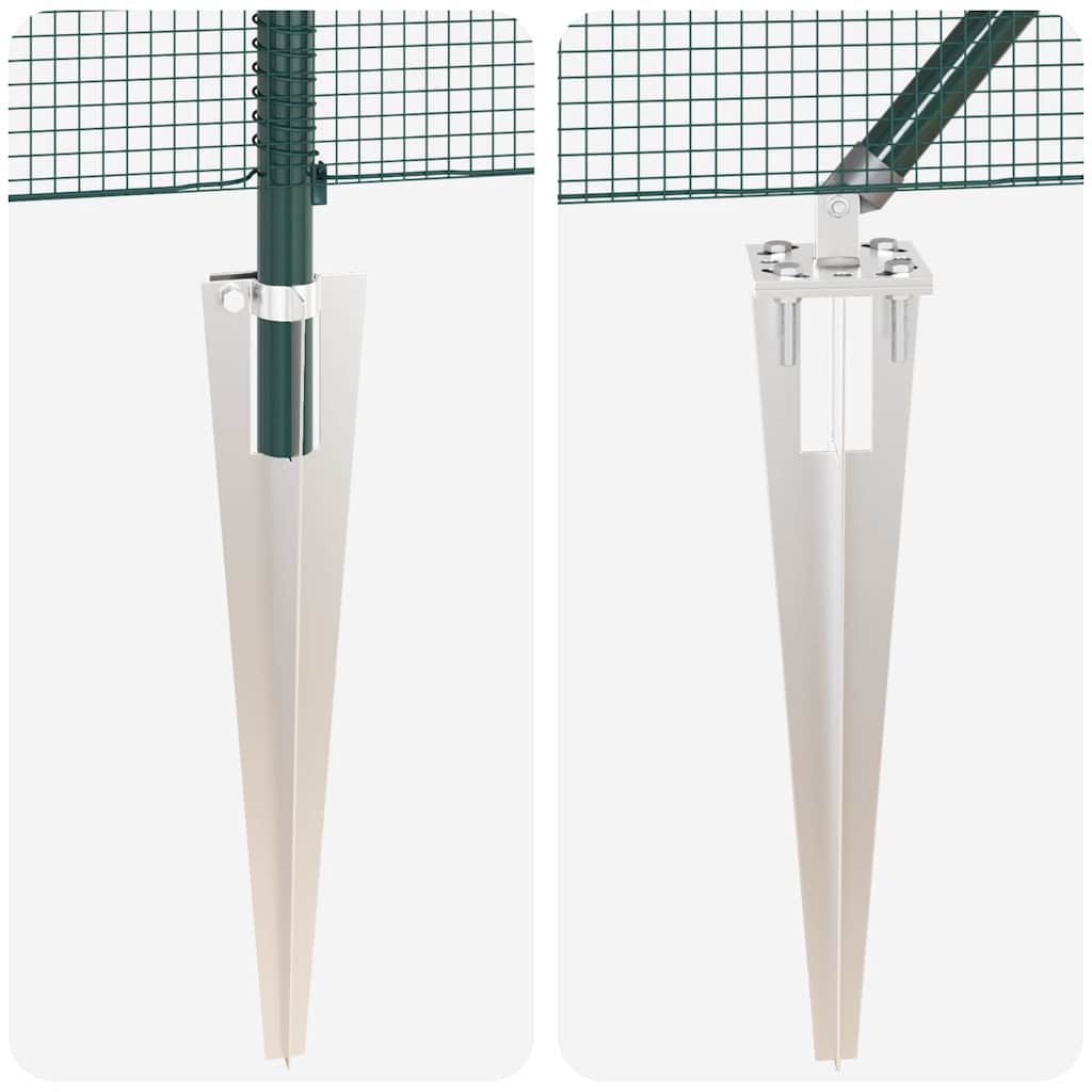 Welded Wire Fence with Spikes 10 x 0.6 m PVC-coated Steel Green