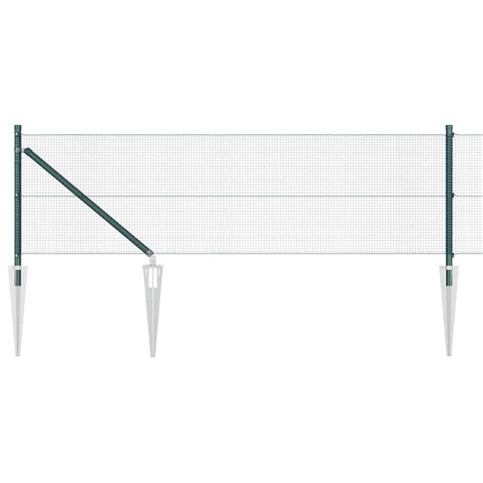 Welded Wire Fence with Spikes 10 x 0.6 m PVC-coated Steel Green
