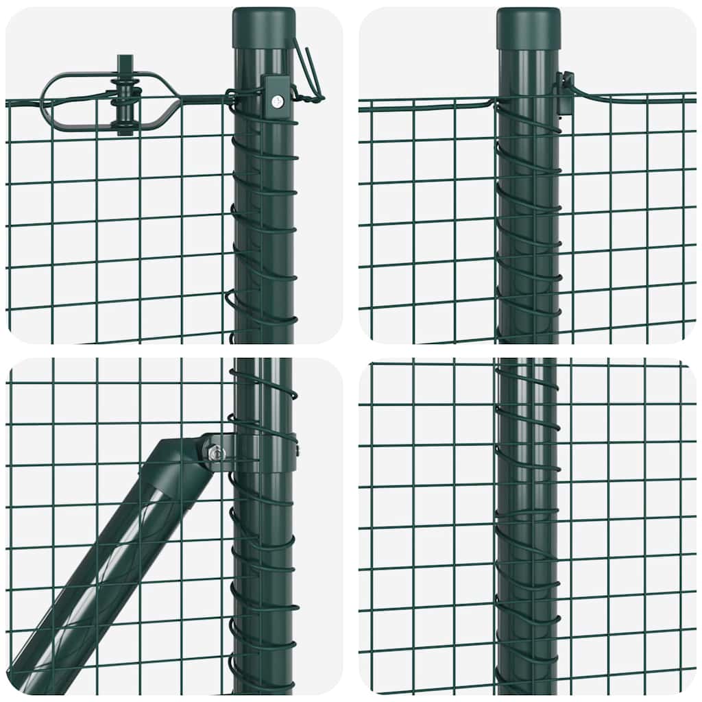 Welded Wire Fence with Spikes 10 x 0.6 m PVC-coated Steel Green