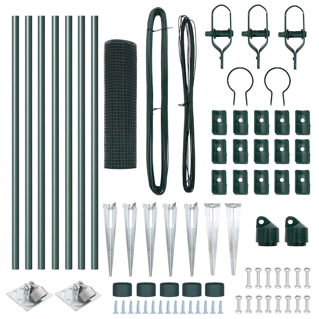 Welded Wire Fence with Spikes 10 x 0.8 m PVC-coated Steel Green