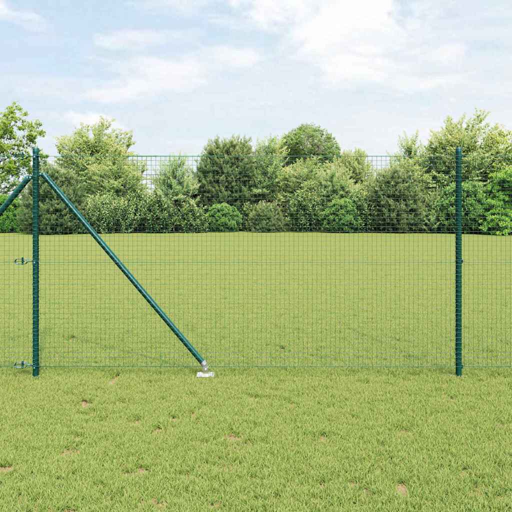 Welded Wire Fence with Spikes 10 x 1 m PVC-coated Steel Green