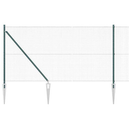 Welded Wire Fence with Spikes 10 x 1 m PVC-coated Steel Green