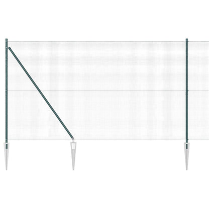 Welded Wire Fence with Spikes 10 x 1.5 m PVC-coated Steel Green
