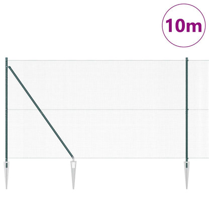 Welded Wire Fence with Spikes 10 x 1.5 m PVC-coated Steel Green