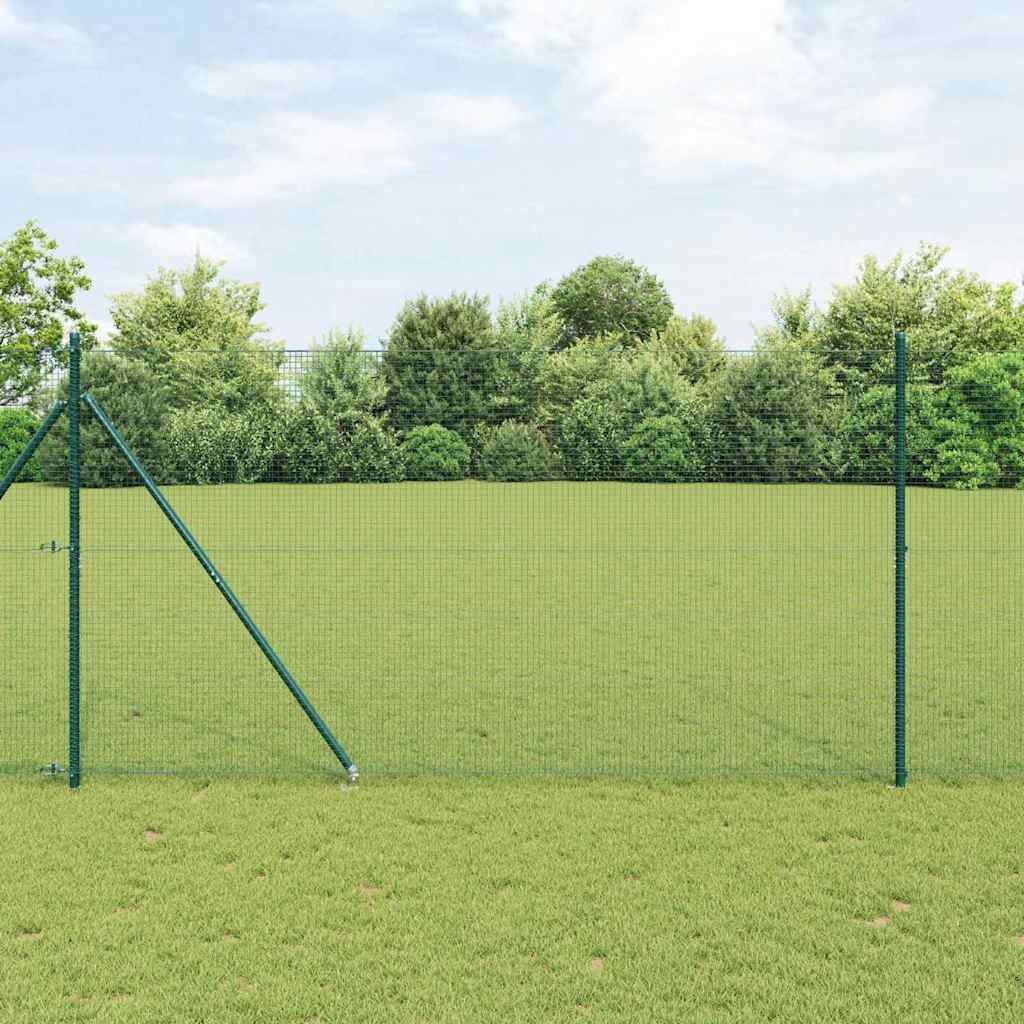 Welded Wire Fence with Spikes 10 x 1.5 m PVC-coated Steel Green