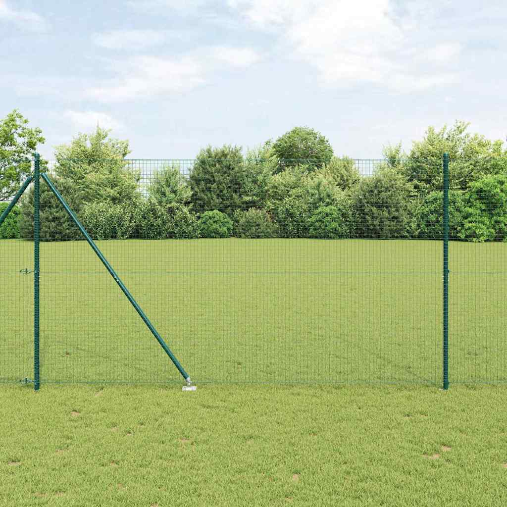 Welded Wire Fence with Spikes 10 x 1.5 m PVC-coated Steel Green