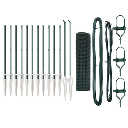 Welded Wire Fence with Spikes 25 x 0.4 m PVC-coated Steel Green