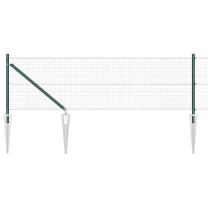 Welded Wire Fence with Spikes 25 x 0.4 m PVC-coated Steel Green