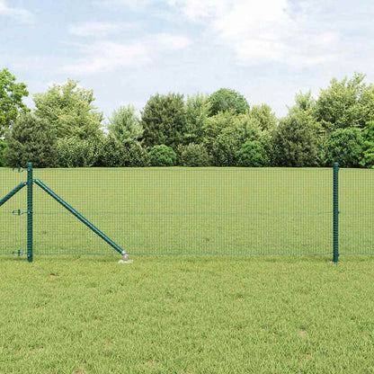 Welded Wire Fence with Spikes 25 x 0.5 m PVC-coated Steel Green