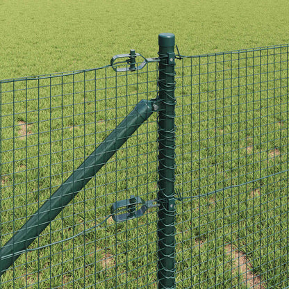 Welded Wire Fence with Spikes 25 x 0.5 m PVC-coated Steel Green