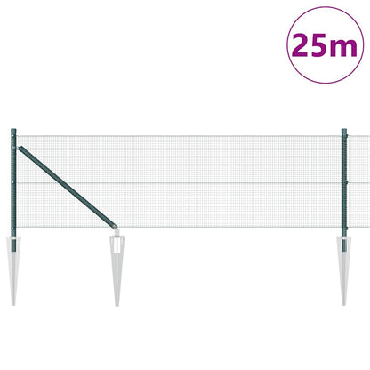 Welded Wire Fence with Spikes 25 x 0.6 m PVC-coated Steel Green
