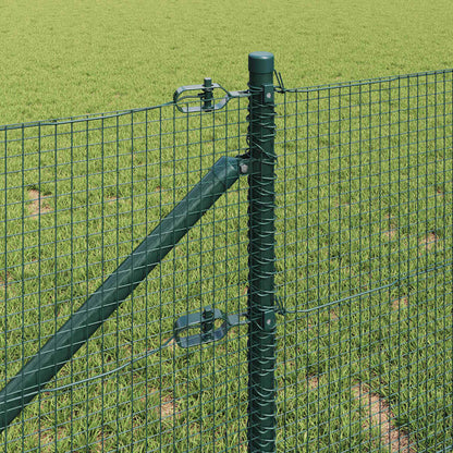 Welded Wire Fence with Spikes 25 x 0.8 m PVC-coated Steel Green