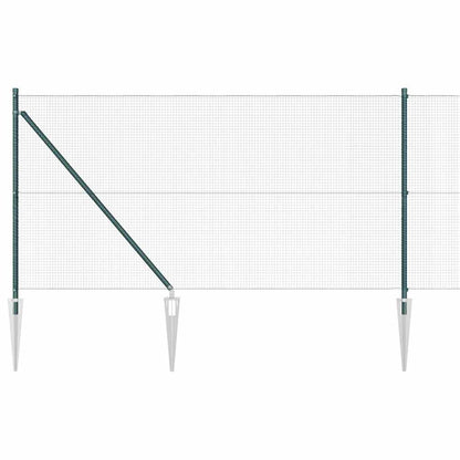 Welded Wire Fence with Spikes 25 x 1 m PVC-coated Steel Green