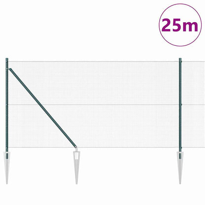 Welded Wire Fence with Spikes 25 x 1 m PVC-coated Steel Green