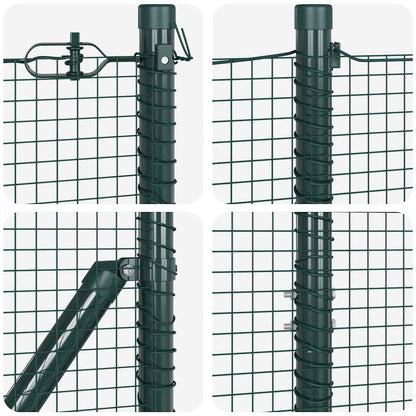 Spike-Installed Welded Mesh Fence Steel and PVC Green Mesh