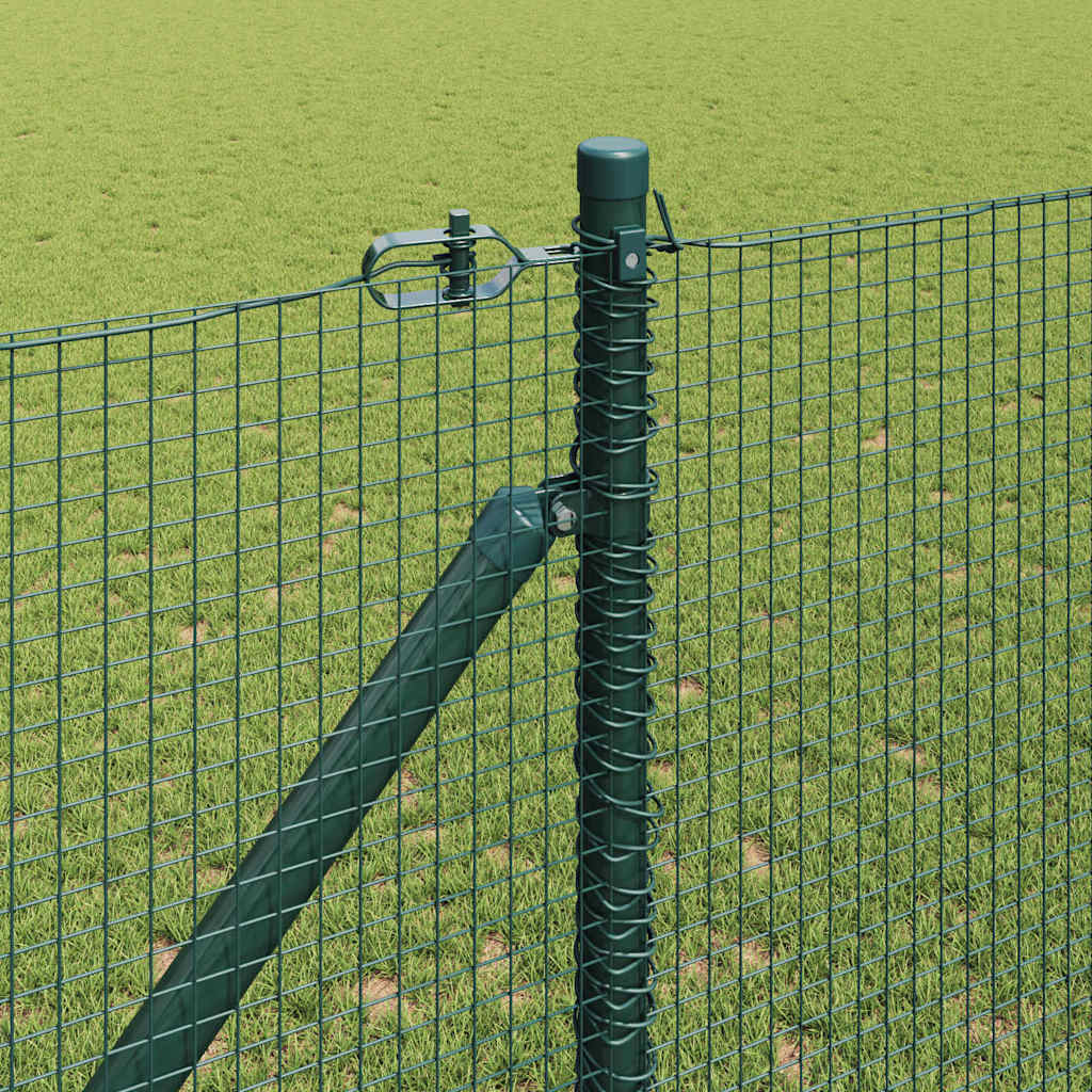 Spike-Installed Welded Mesh Fence Steel and PVC Green Mesh