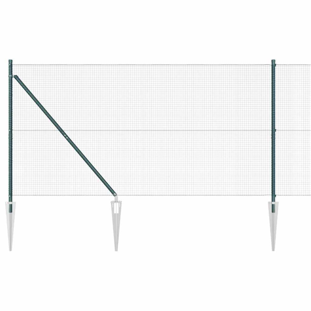 Spike-Installed Welded Mesh Fence Steel and PVC Green Mesh