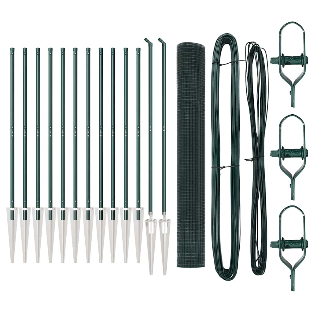 Spike-Installed Welded Mesh Fence Steel and PVC Green Mesh