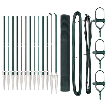 Spike-Installed Welded Mesh Fence Steel and PVC Green Mesh