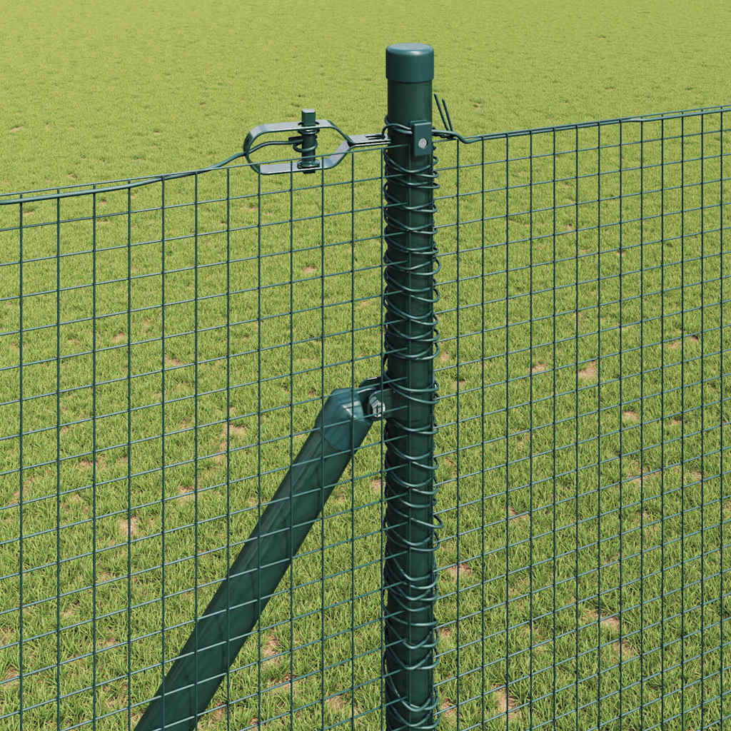 Welded Wire Fence with Spikes 25 x 1.4 m PVC-coated Steel Green