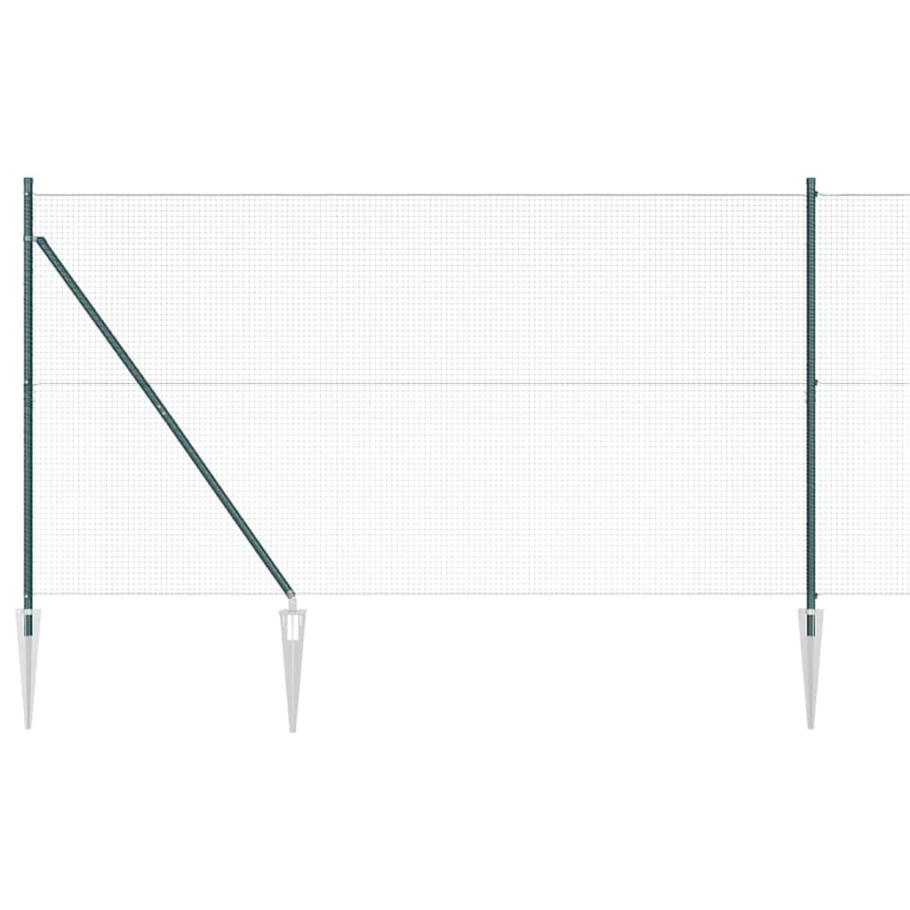 Welded Wire Fence with Spikes 25 x 1.4 m PVC-coated Steel Green