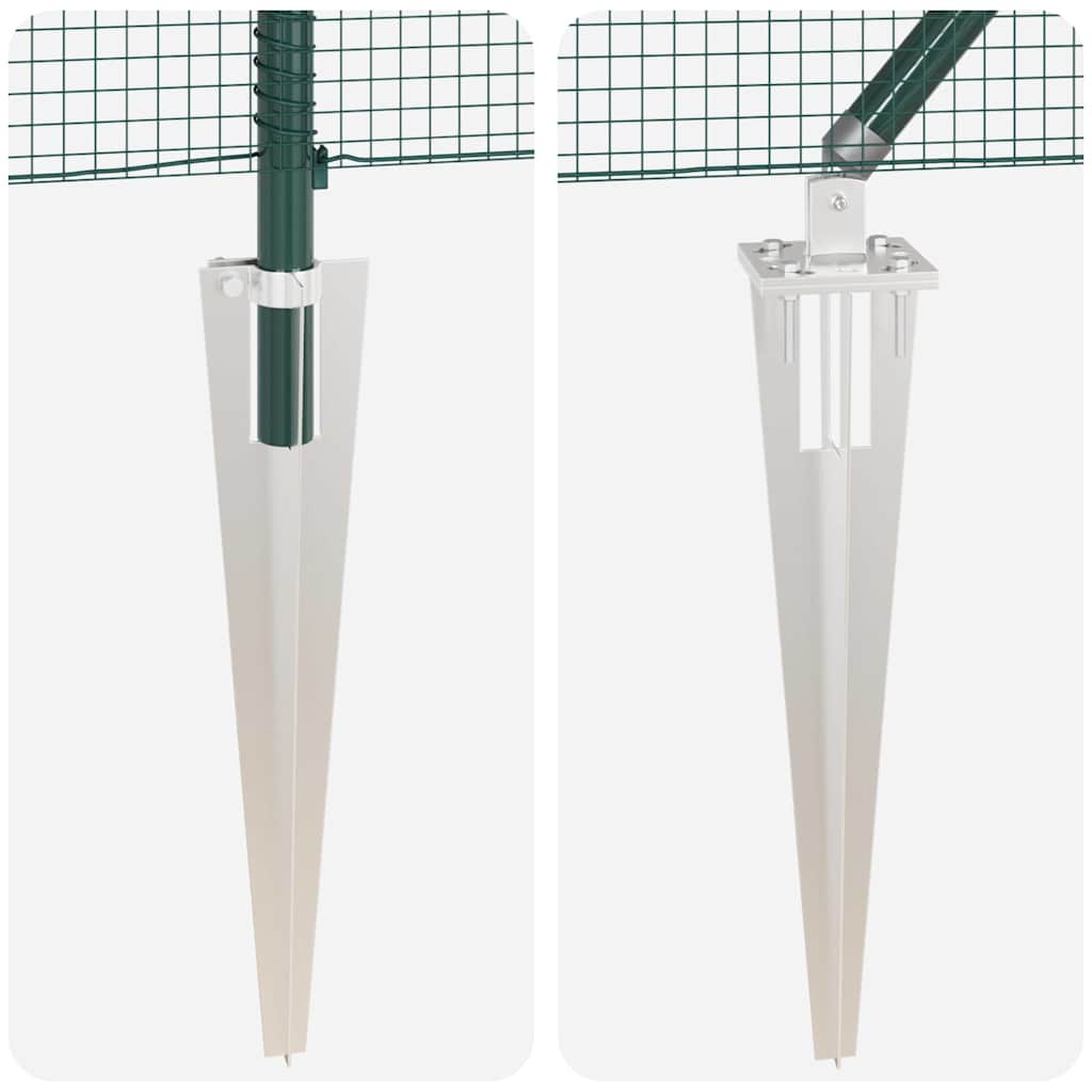 Welded Wire Fence with Spikes 25 x 1.5 m PVC-coated Steel Green