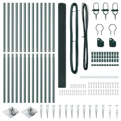 Welded Wire Fence with Spikes 25 x 1.5 m PVC-coated Steel Green