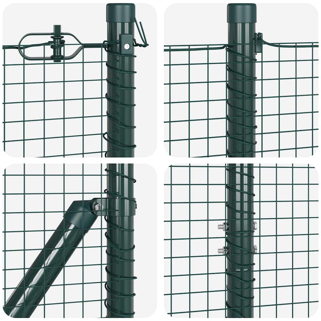 Welded Wire Fence with Spikes 25 x 1.5 m PVC-coated Steel Green