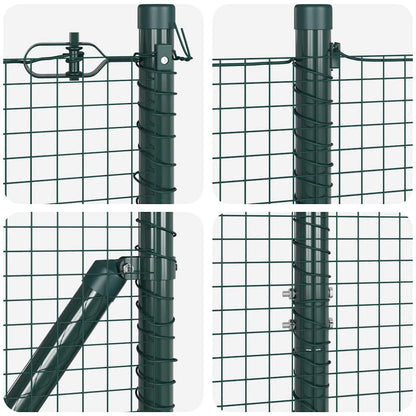 Welded Wire Fence with Spikes 25 x 1.5 m PVC-coated Steel Green