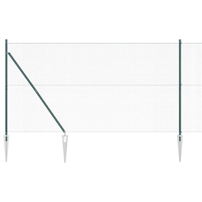 Welded Wire Fence with Spikes 25 x 1.5 m PVC-coated Steel Green