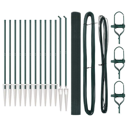 Welded Wire Fence with Spikes 25 x 1.5 m PVC-coated Steel Green