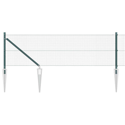 Welded Wire Fence with Spikes 50 x 0.5 m PVC-coated Steel Green