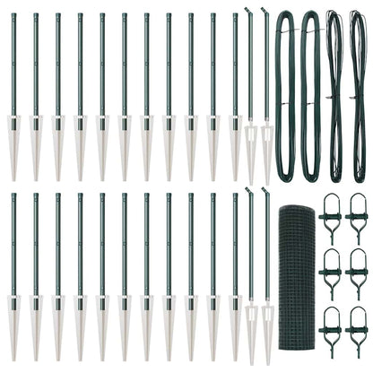 Welded Wire Fence with Spikes 50 x 0.5 m PVC-coated Steel Green