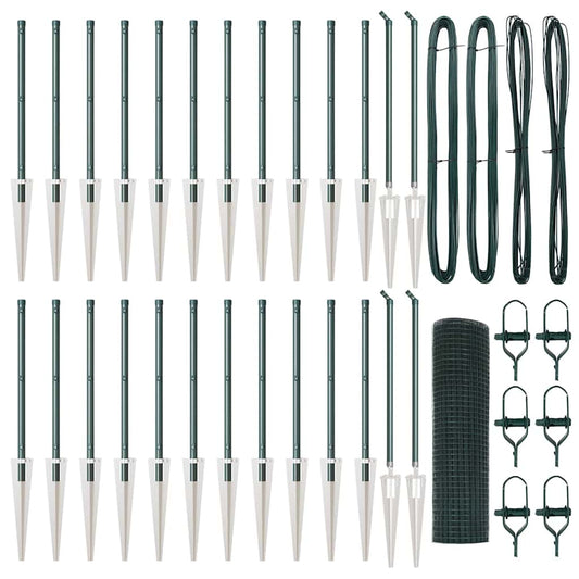 Welded Wire Fence with Spikes 50 x 0.6 m PVC-coated Steel Green