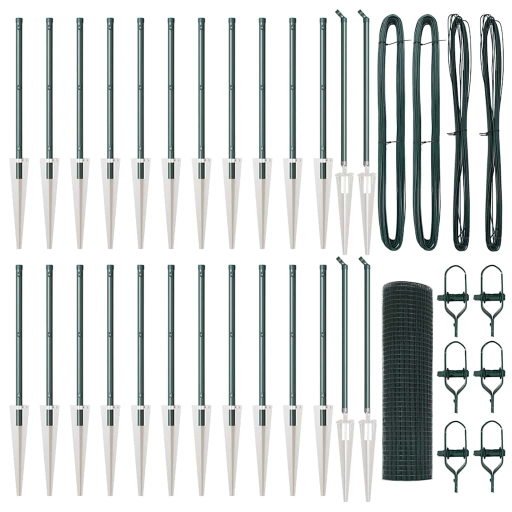 Welded Wire Fence with Spikes 50 x 0.6 m PVC-coated Steel Green